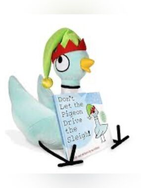 Holiday Pigeon Plush & Book Bundle Don't Let the Pigeon Drive the Sleigh (NWT)